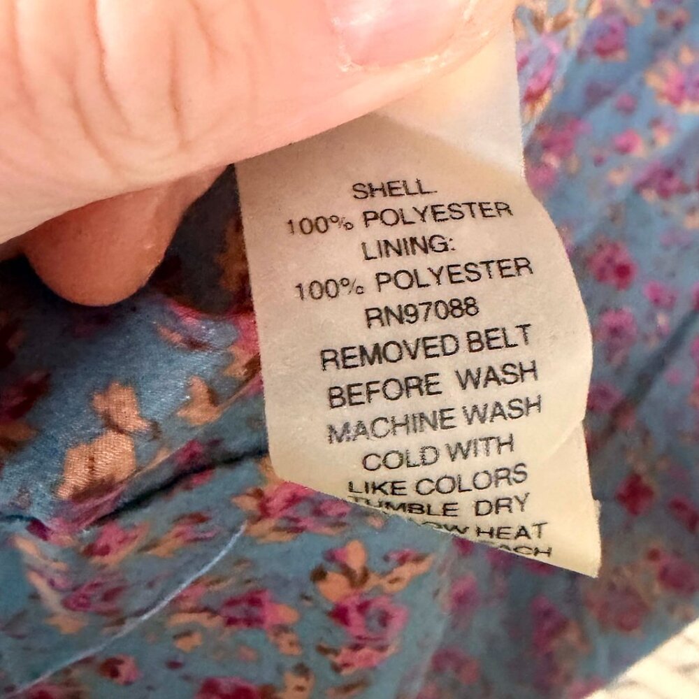 dELiA*s Floral Ruffle Collar Dress Size Medium Cottagecore Blue Pink Sleeveless - Picture 6 of 6